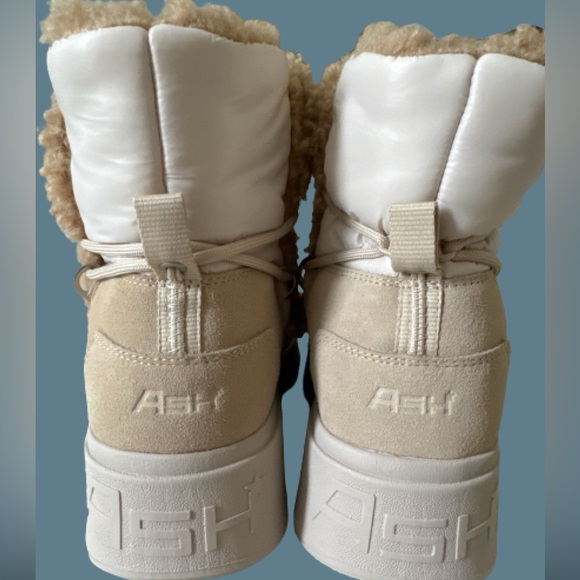 ASH MOBOO FAUX SHEARLING Lace up ankle BOOTS size 9 - Picture 5 of 9